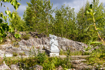 Landscape of the mountain park Ruskeala in the Republic of Karelia