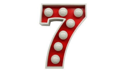 Isolated Number Seven Marquee Sign