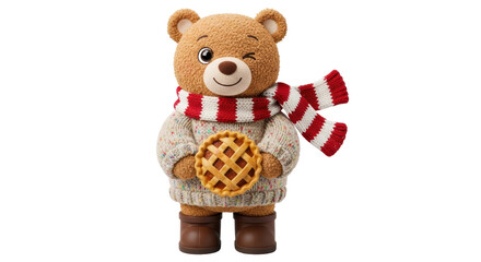 Isolated Bear With Pie