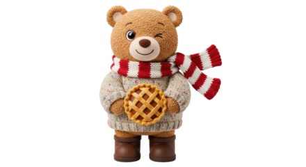 Isolated Bear With Pie