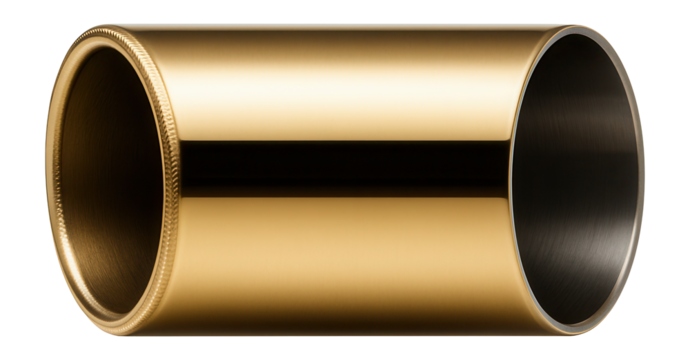 Brass-colored exhaust tip with a rolled edge design