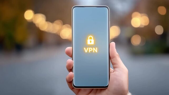 VPN privacy safety smartphone concept.