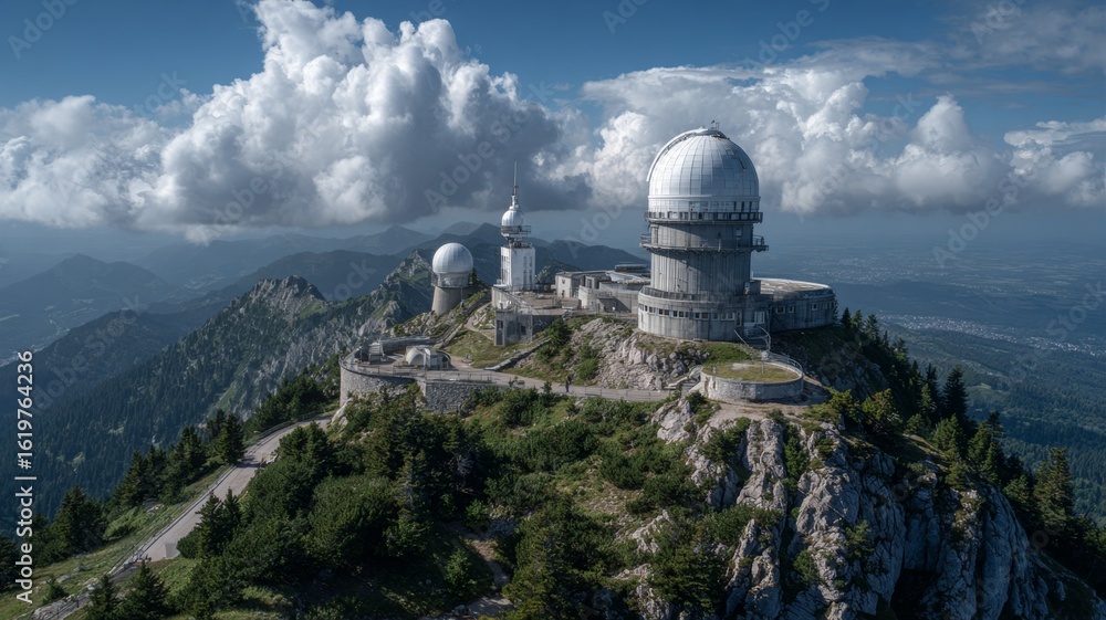 Poster mountain observatory transforms into advanced ai-controlled defense hub with satellite technology
