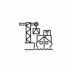 cargo ship icon sign vector