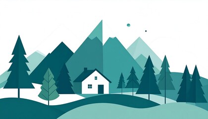 Winter landscape illustration