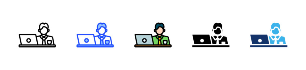 Business Founder Icon Collection With Multiple Styles