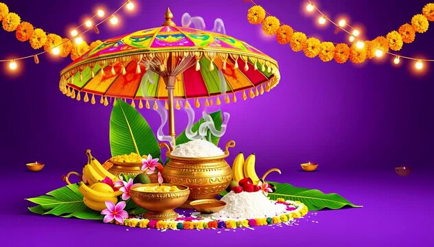 Indian holiday onam animated background for banner