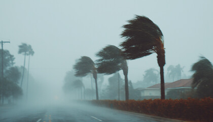 Strong hurricane in America