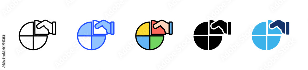 Poster shareholder icon collection with multiple styles