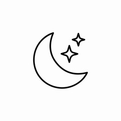 moon stars sky icon sign vector