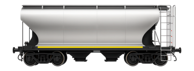 Ballast hopper car with bottom discharge chutes and side ladders