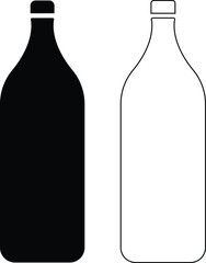 Water bottle set Icon plactic and glass bottles Plastic and aluminum bottled beverage symbol. Water, soda and juice silhouette Plastic bottle collection. Vector illustration stock illustration Eps 10