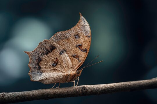 Close Up of a Leafwing Butterfly on a Branch