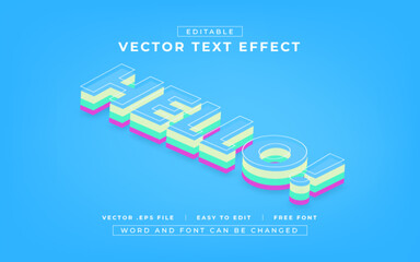 Hello 3D editable text effect style