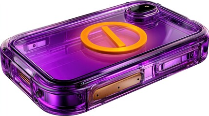 Cartoon-style 3D Transparent Phone Icon with Cancel Button Design