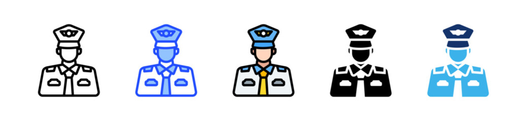 Pilot Icon Collection With Multiple Styles