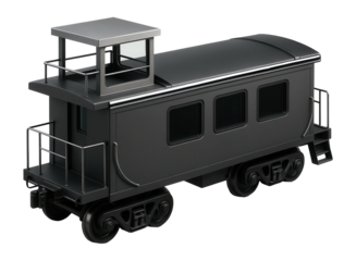 Armored caboose with lookout platform and bulletproof glass