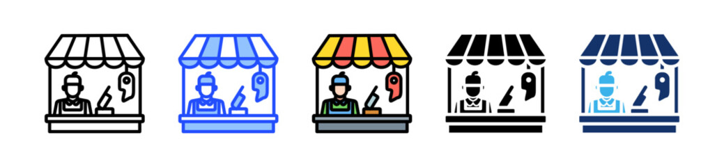 Butcher Icon Collection With Multiple Styles