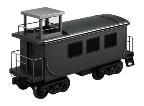 Armored caboose with lookout platform and bulletproof glass