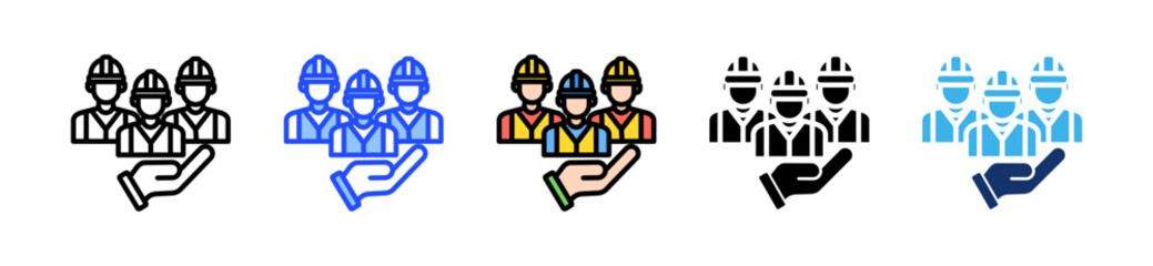 Social Worker Icon Collection With Multiple Styles