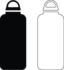 Water bottle set Icon plactic and glass bottles Plastic and aluminum bottled beverage symbol. Water, soda and juice silhouette Plastic bottle collection. Vector illustration stock illustration Eps 10