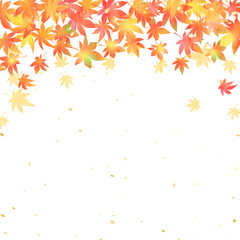 グラデーションが美しい紅葉と和紙風 の背景イラスト