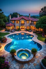 Luxury Villa with Pool at Sunset A Dream Home Escape