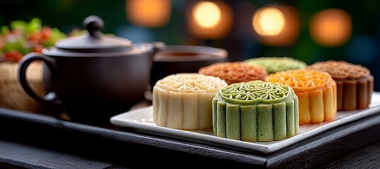 Elegant Mooncakes and Tea Time A Celebration of Tradition, Culinary Art, and Togetherness