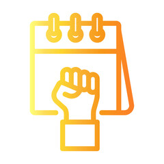 human rights day Line Gradient Icon