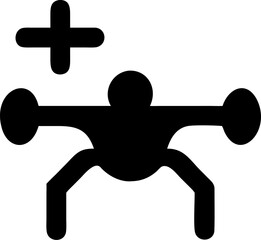 Drone Flying Silhouette Icon – Aerial Technology & Remote Control Symbol


