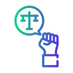 justice Line Gradient Icon