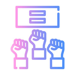 protest Line Gradient Icon
