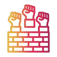 boundary Line Gradient Icon