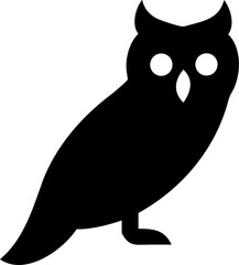 Modern Owl Outline Vector – Forest Wildlife & Mysterious Animal Design

