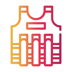 bullet proof vest Line Gradient Icon