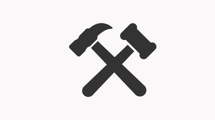 hammer icon animation simple flat - Powered by Adobe