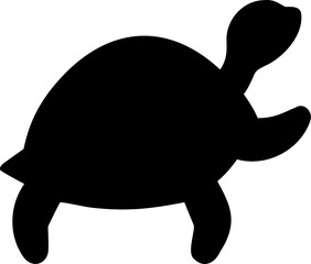 Turtle Silhouette Icon – Ocean Wildlife & Nature Symbol

