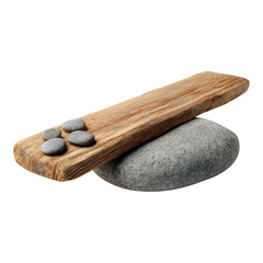 Natural Wood and Stone Decorative Arrangement