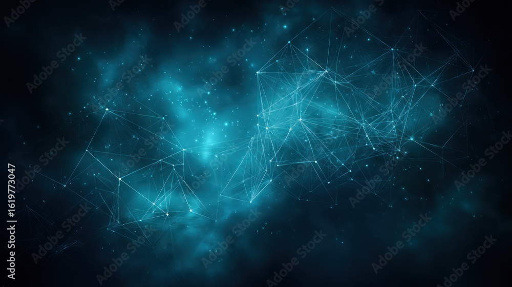 Wall mural abstract technology background with communication vectors and scale