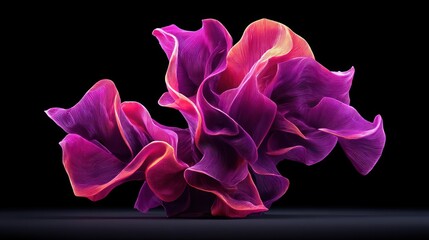 Obraz premium Vibrant Abstract 3D Shape Collection Isolated on Black Background