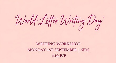 World Letter Writing Day Celebration Writing Workshop Event