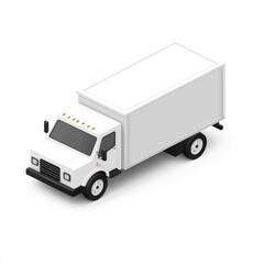 White delivery truck, isometric view