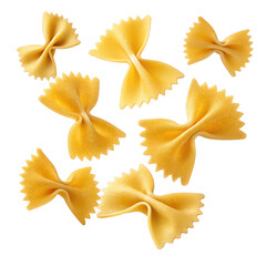 Naklejka premium Collection of farfalle pasta bows isolated on transparent background