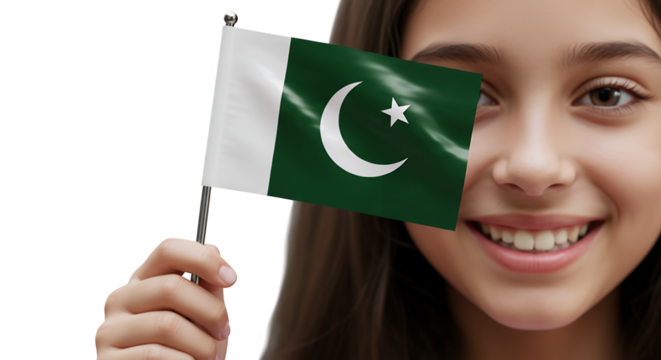 Young women smiling and holding flags of Italy and France in a cheerful school setting