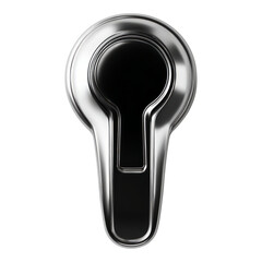 Keyhole Detail on Black Background Metallic Finish