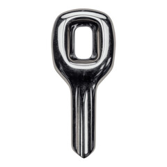 Shiny Metallic Key Isolated on White Background