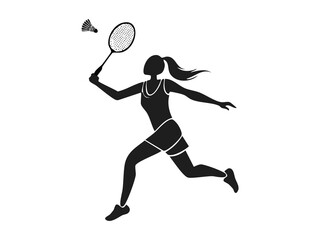 Silhouette of a badminton player
