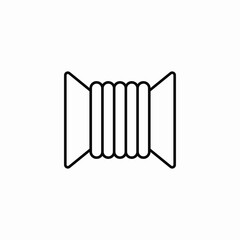coiled wire cable icon sign vector