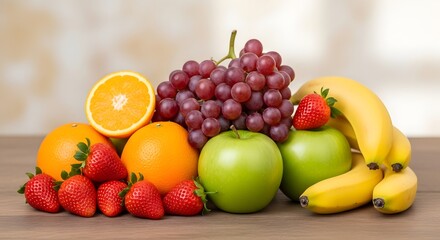Variety of Fresh Mixed Fruits on Display