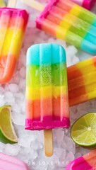 Rainbow Layered Ice Pops